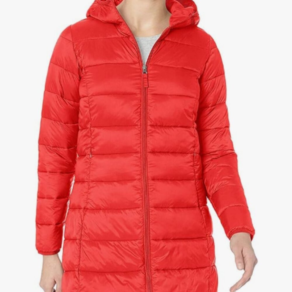 Amazon Essentials Womens Lightweight Water-Resistant Hooded Puffer Coat